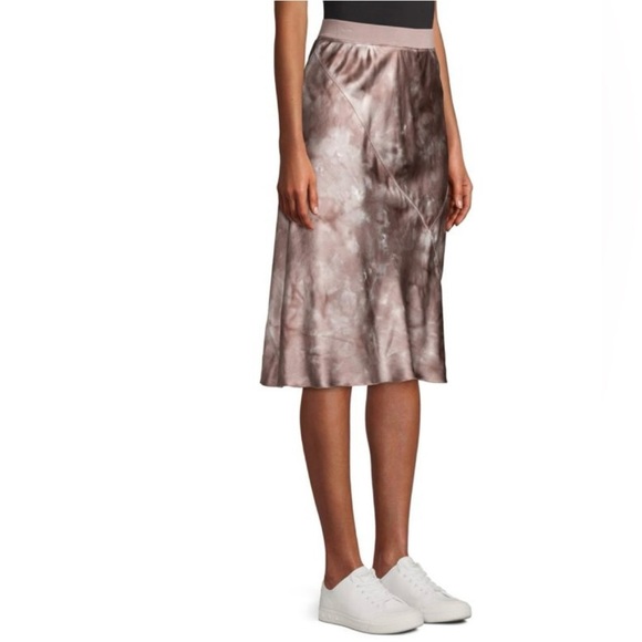 ATM Anthony Thomas Melillo Silk Tie Dye Gray/Cream/Purple A-Line Skirt Small EUC - Picture 9 of 10